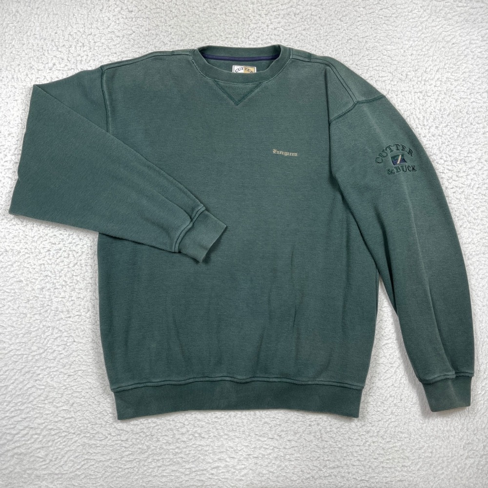 Cutter Buck Sweatshirt Mens XL Green Evergreen Golf Vintage 90s Gorpcore